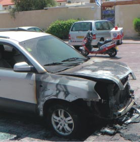 הוצת רכבו של מנכ''ל העירייה
