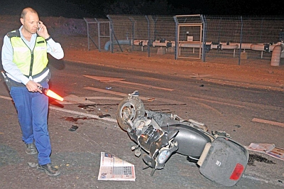רוכבת אופנוע נפצעה קשה ב'כיכר העפרונות'