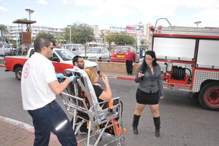 נפגעת קל בשריפה בקניון 'מול הים'