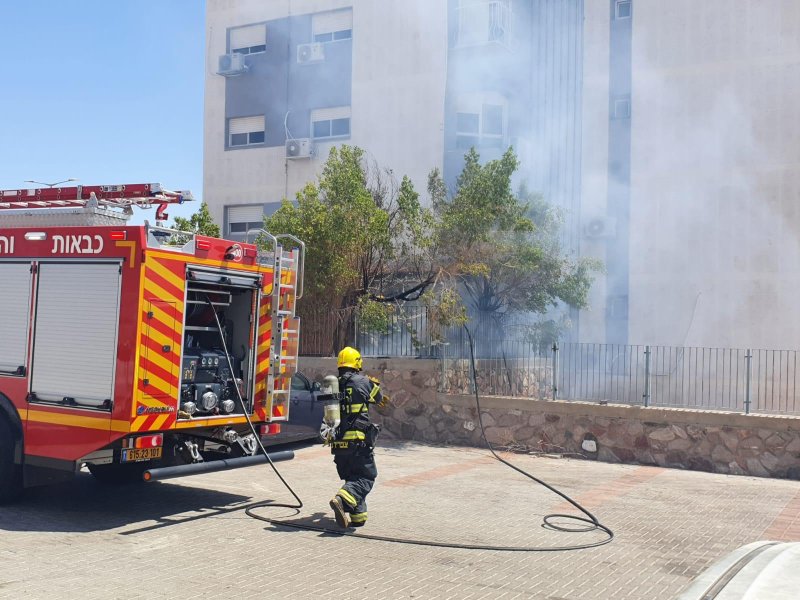 שריפה במקור החסידה באילת