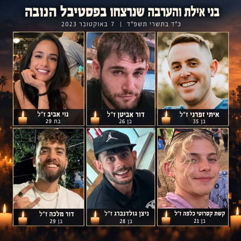 שישה שמות, שישה עולמות: בני אילת והערבה שנרצחו בנובה