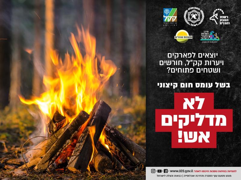 מזג אויר חריג וסכנה  להתפשטות שריפות בימים הקרובים