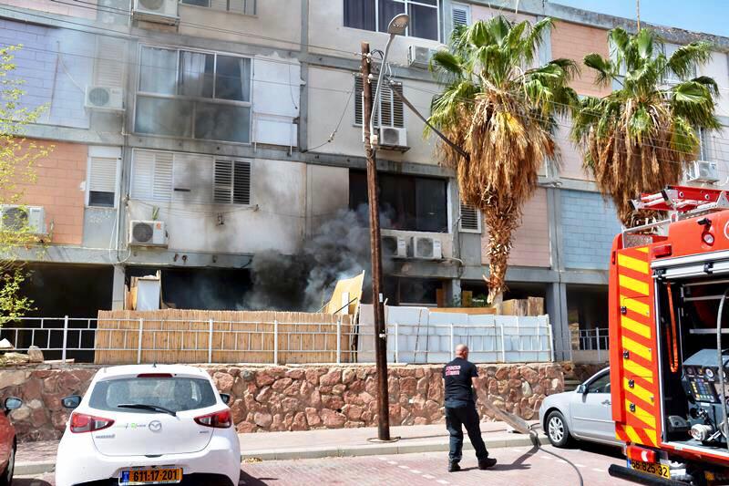 שריפה ברחוב גרופית באילת