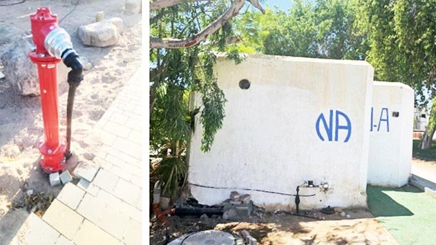 האם תאגיד עין נטפים מספק מים למקלט  מברז כיבוי אש?