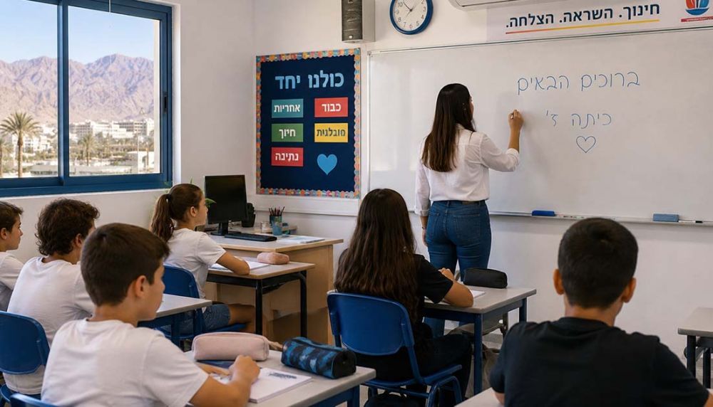 מענקי המורים באילת נשחקים,  והמורים מסתכלים צפונה למצפה רמון