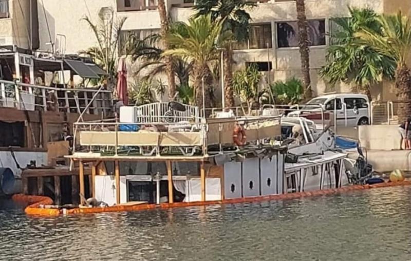 אירוע דליפת סולר מיאכטה שטבעה במרינה באילת