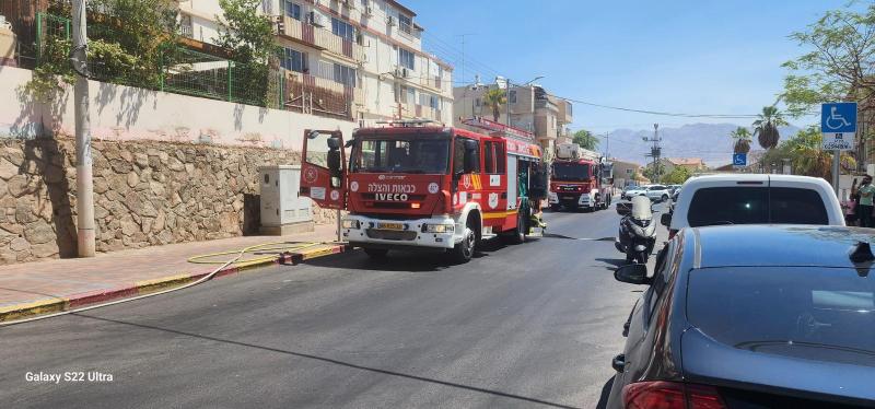 שריפה בבניין מגורים בשכונת איזידור באילת