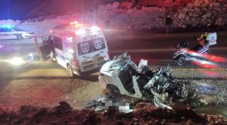 תמונות קשות מזירת התאונה בכביש 90 סמוך לצוקים